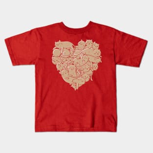 I Love Cats Heart Kids T-Shirt